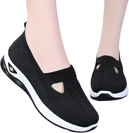 Tenis Ortopedico Feminino - Tênis Flexíveis Ortopédicos Femininos, Sapatos Casuais - Sapatos Malha Respirável Sapatos Ortopédicos, Confortáveis e Fácil Calçar