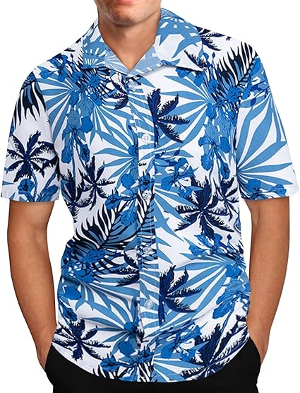Camisas de linho para homens camisa masculina com estampa de primavera gola virada casual solta manga curta blusa